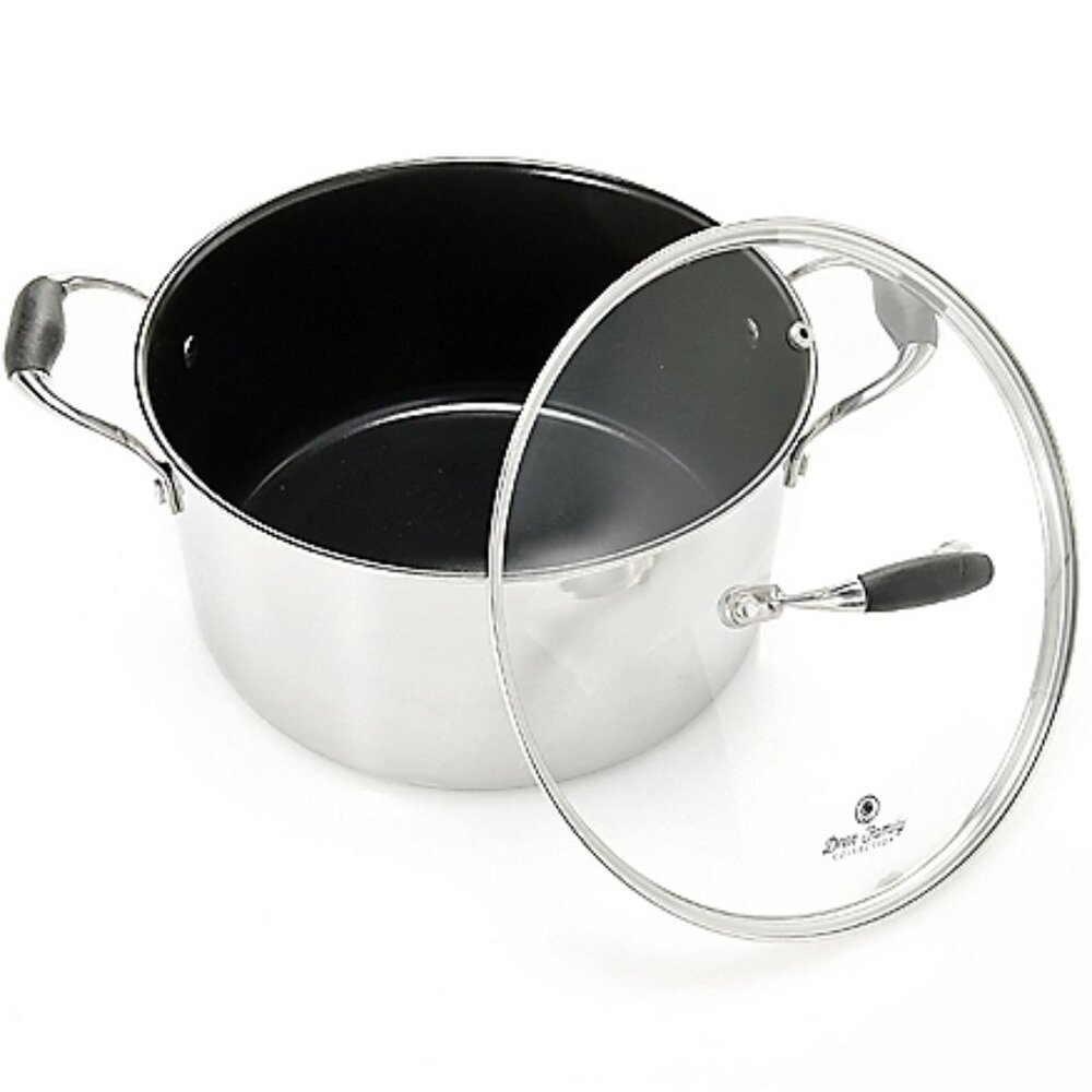 Tri-Ply 8qt Deep Stock Pot w/ Dual Handles & Lid